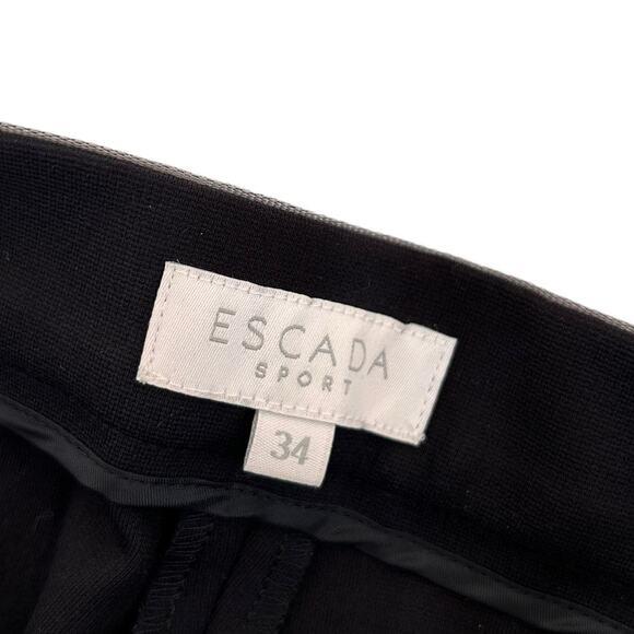 Escada Sport Spell Out Waistband Black Trousers Sz 4 - Picture 4 of 8